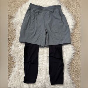 {Lululemon} Active Expert Short Tight 6" in Heathered Asphalt Grey / Black